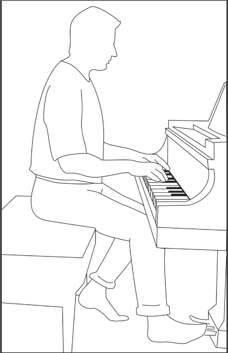 Как играть на пианино сидит. Нарисовать пианино. Пианино рисунок. Фортепиано рисунок карандашом. Фортепьяно рисунок.