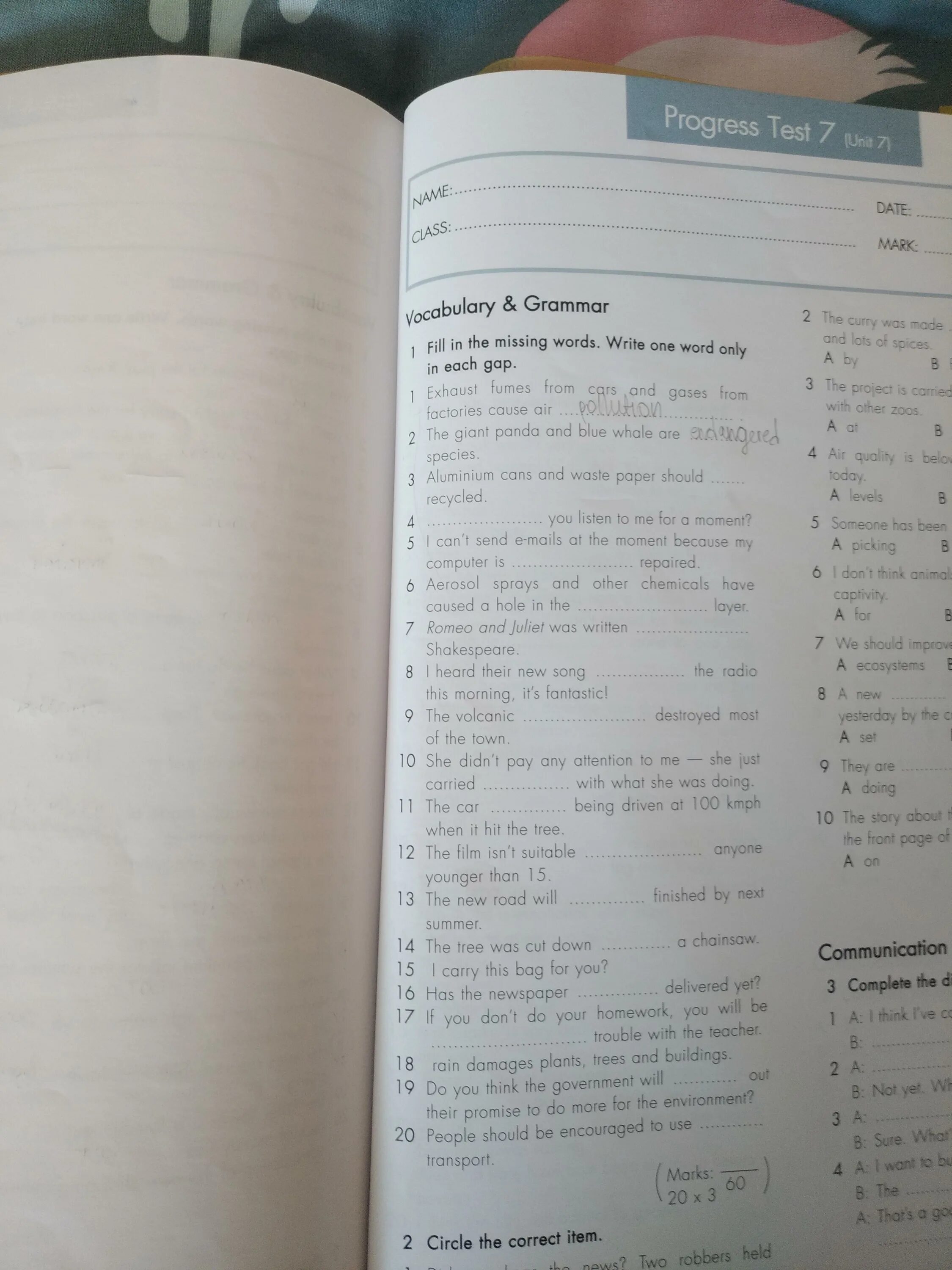 Progress test 9 класс ответы. Гдз click on 3. клик он 3 прогресс тест 2. click on 3 workbook ответы. прогресс тест 7.