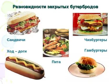 Название бутербродов