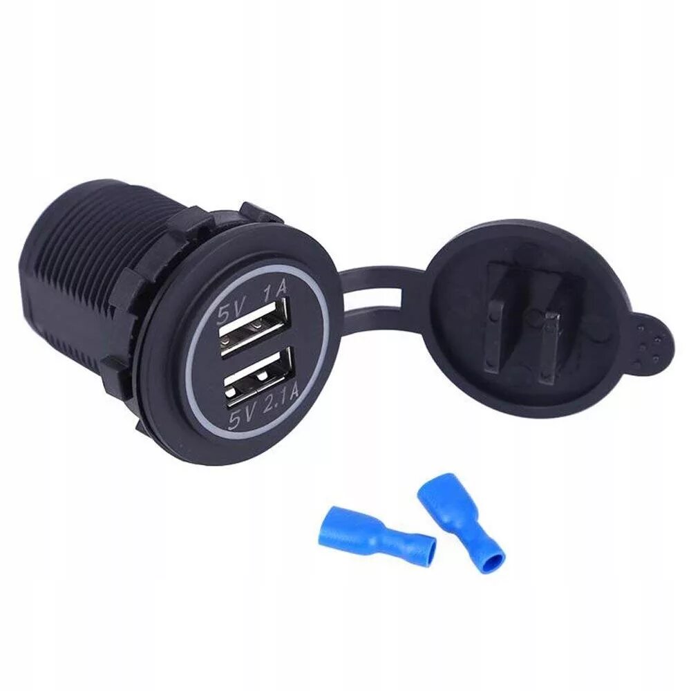 Розетка usb встраиваемая (5в, 2. Модуль зарядки usb 12v. 1а + 1а) - арт. Usb разъем в машину. Юсб зарядное гнездо in 12v.