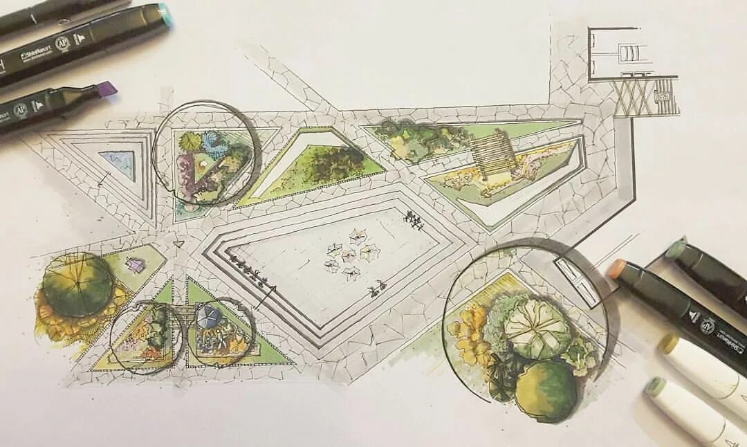Ландшафтная архитектура план. Ландшафтный проект эскиз. Клаузура город сад. Миниатюра проекта. Анализ рисунка ландшафта.