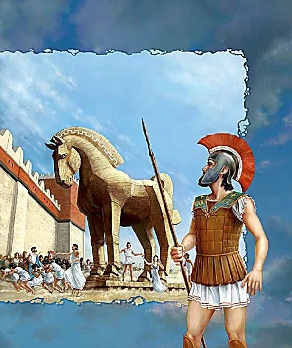 Троянский конь Илиада. Гомер Илиада Троянский конь. Одиссей и Троянский конь. Троянский конь в Спарте.