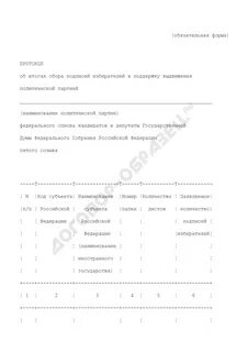 Порядок сбора подписей избирателей