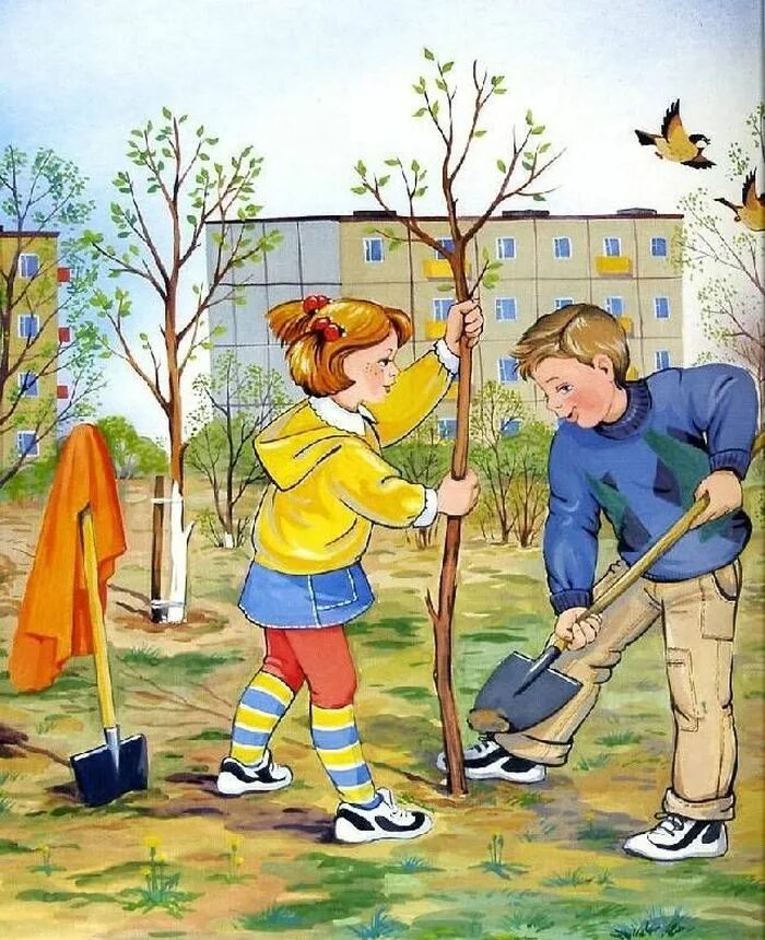 Ребята сажать. Сад поколений посадка яблонь с ветеранами. Детям о труде. Папа и сын. Посадка деревьев.