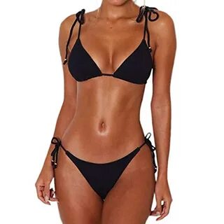 Elsta Damen Bikini Set Zweiteilige Badeanzug mit Push Up Crossover Bikiniob...