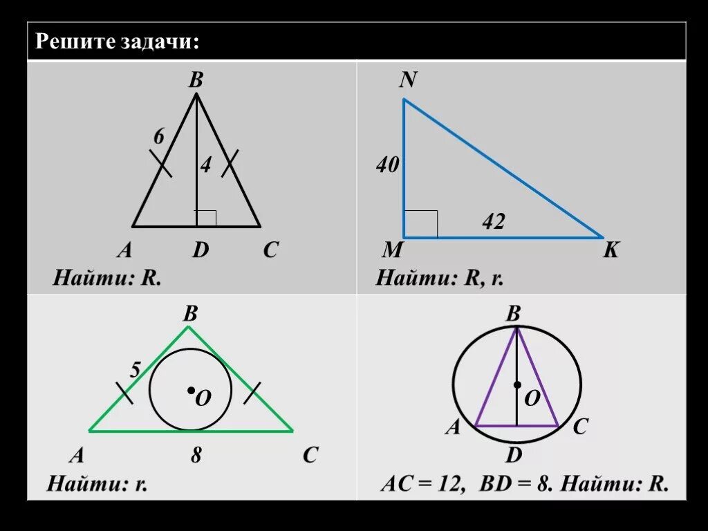 Описанная и вписанная окружность треугольника 7 класс. Задания на окружность и треугольник. Вписанные и описанные треугольники задачи по геометрии. Задачи по геометрии вписанная в треугольник окружность. Вписанная окружность в треугольник задачи 8 класс.
