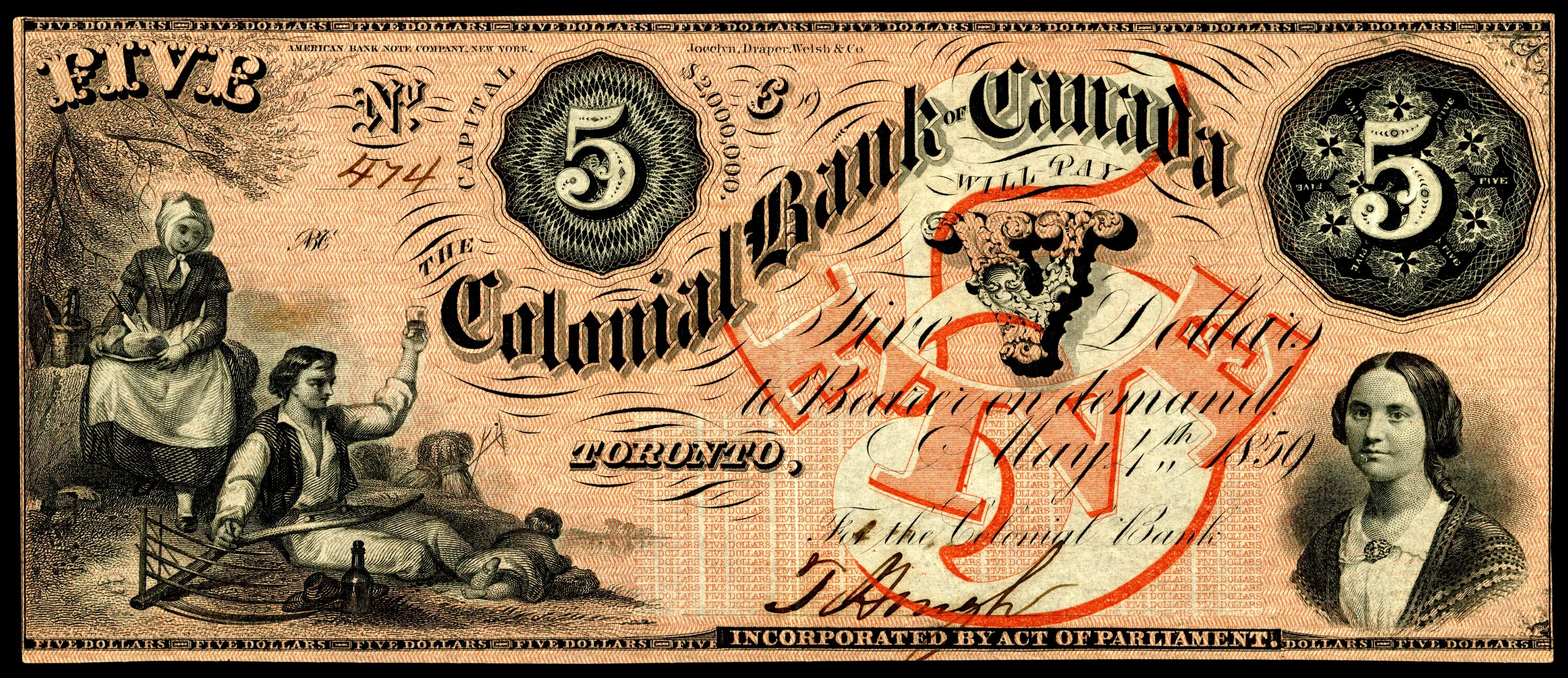 4 5 dollars. 1 Доллар 1859 банкнота. Канадский доллар 1948. Денежные банкноты Канады. Купюры доллар Канады на столе.