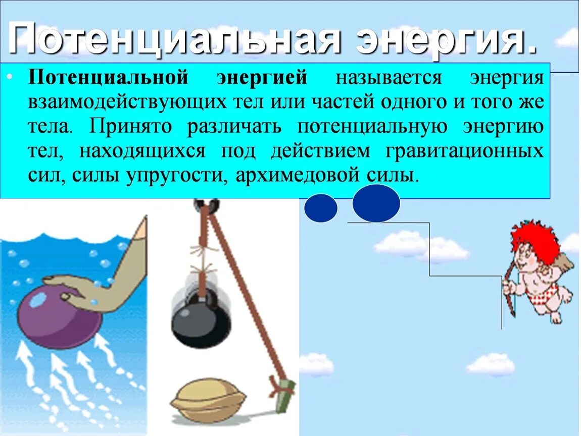 Потенциальная энергия рисунок. Потенциальная энергия физика кратко. Потенциальная энергия это кратко. Потенциальна яенергия. Что такоепоненциальная энергия.