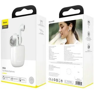 Беспроводные наушники baseus encok w04 white