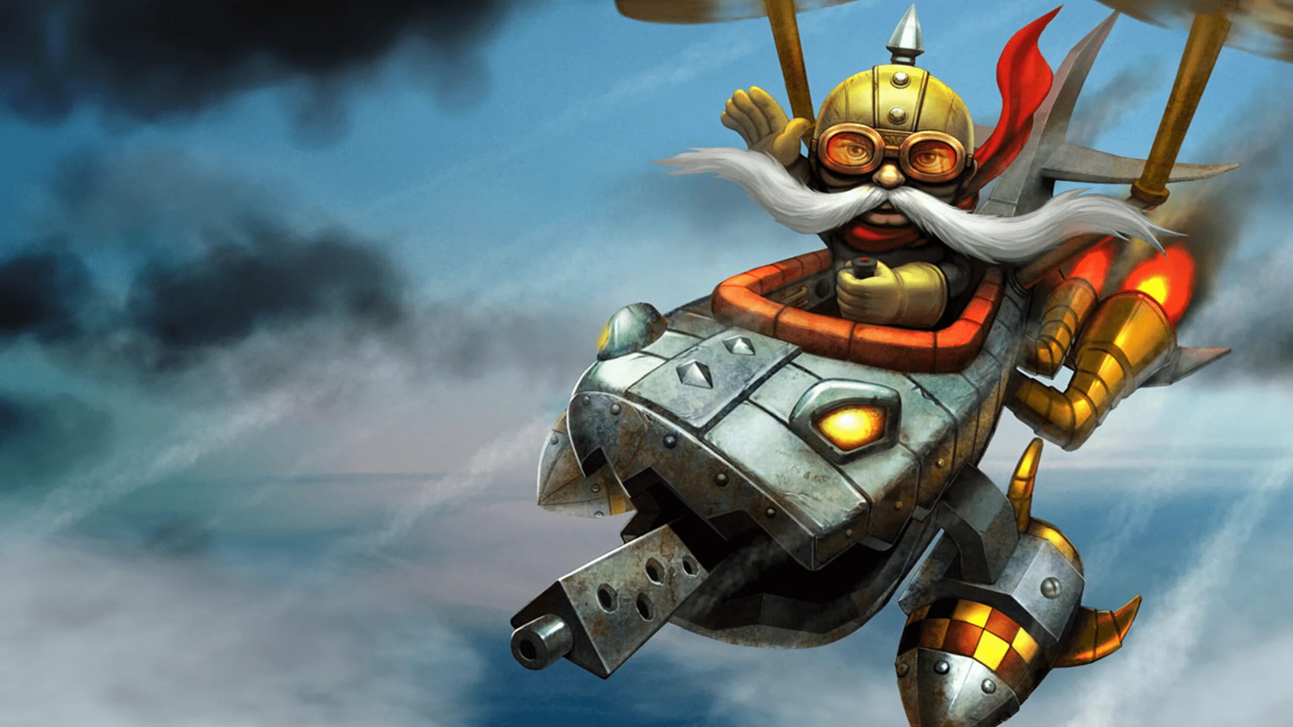 Красный барон лол. Корки йордл. Корки лол арт. Красный барон корки. League of legends корки.