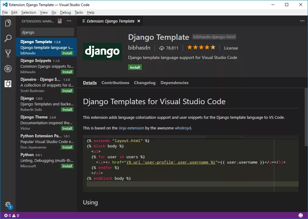 Создание django проекта в vs code