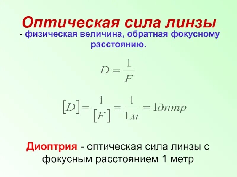 Расчет оптической линзы