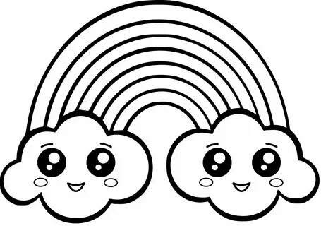 Рисунок радуги для раскрашивания
