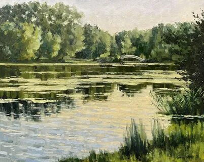 Какие водные растения на картине заросший пруд