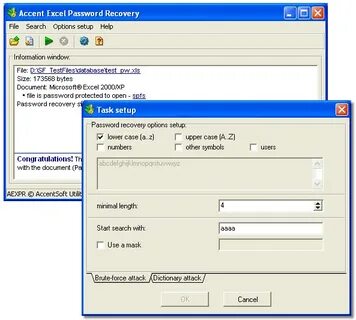 Accent password recovery