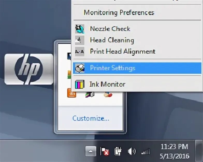 Back ink monitoring. Back ink monitoring
