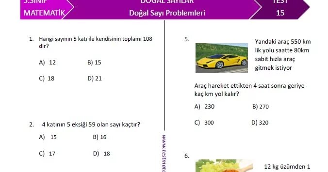 Spot 5 тест 5b. 6 В sinif. Математика 5 sinif Test. Test4a. Тест м5