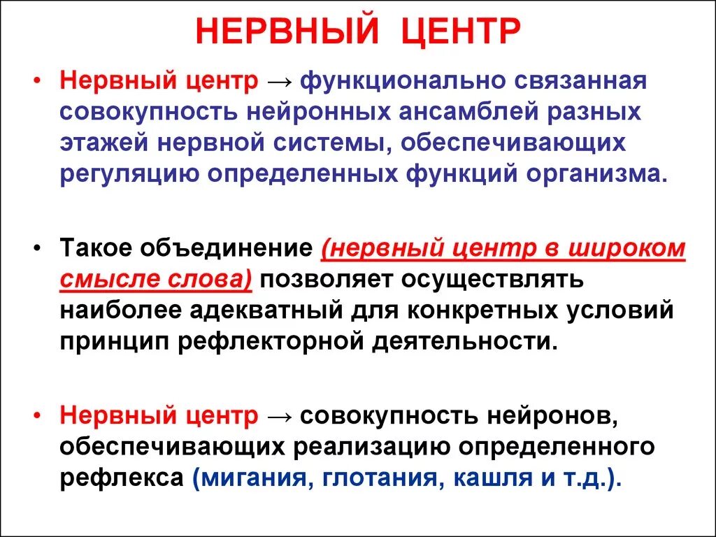 Понятие о нервном центре. Нервный центр. Структура нервного центра. Нервный центр это физиология. Свойствами центральной нервной системы