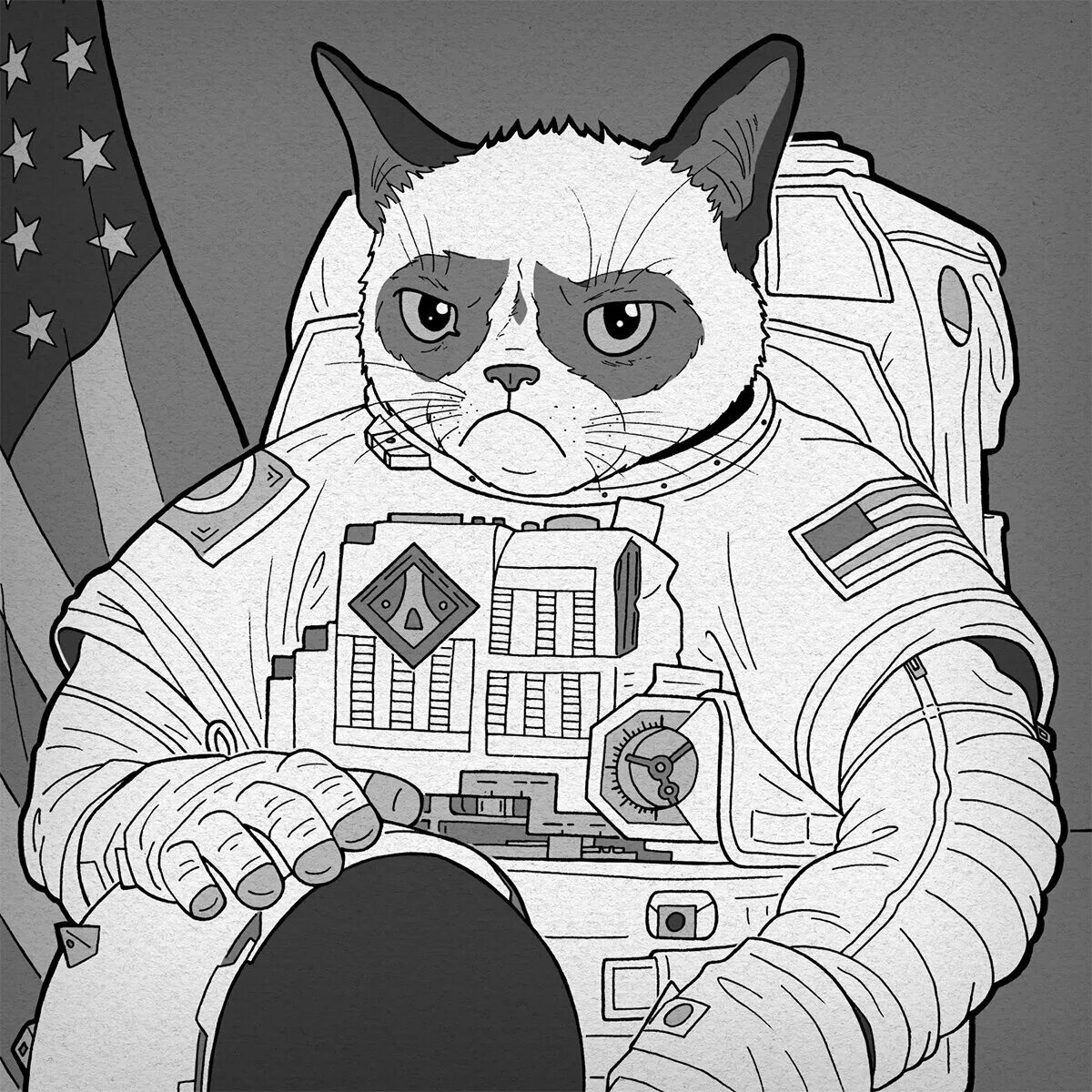 Кот в космосе рисунок. Кот космонавт. Космический кот. Кот в скафандре. Кошка в космосе.
