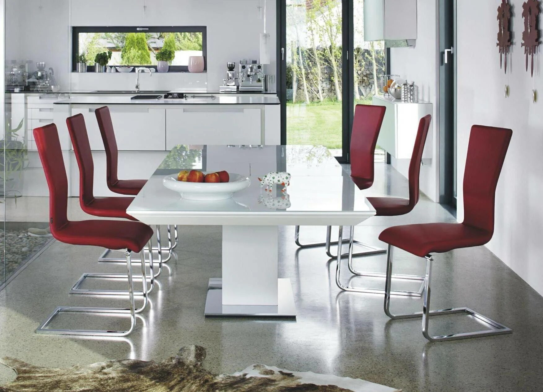Coaster Los Feliz Red Table + 4 Chairs 101683 Dining room design, Modern black d