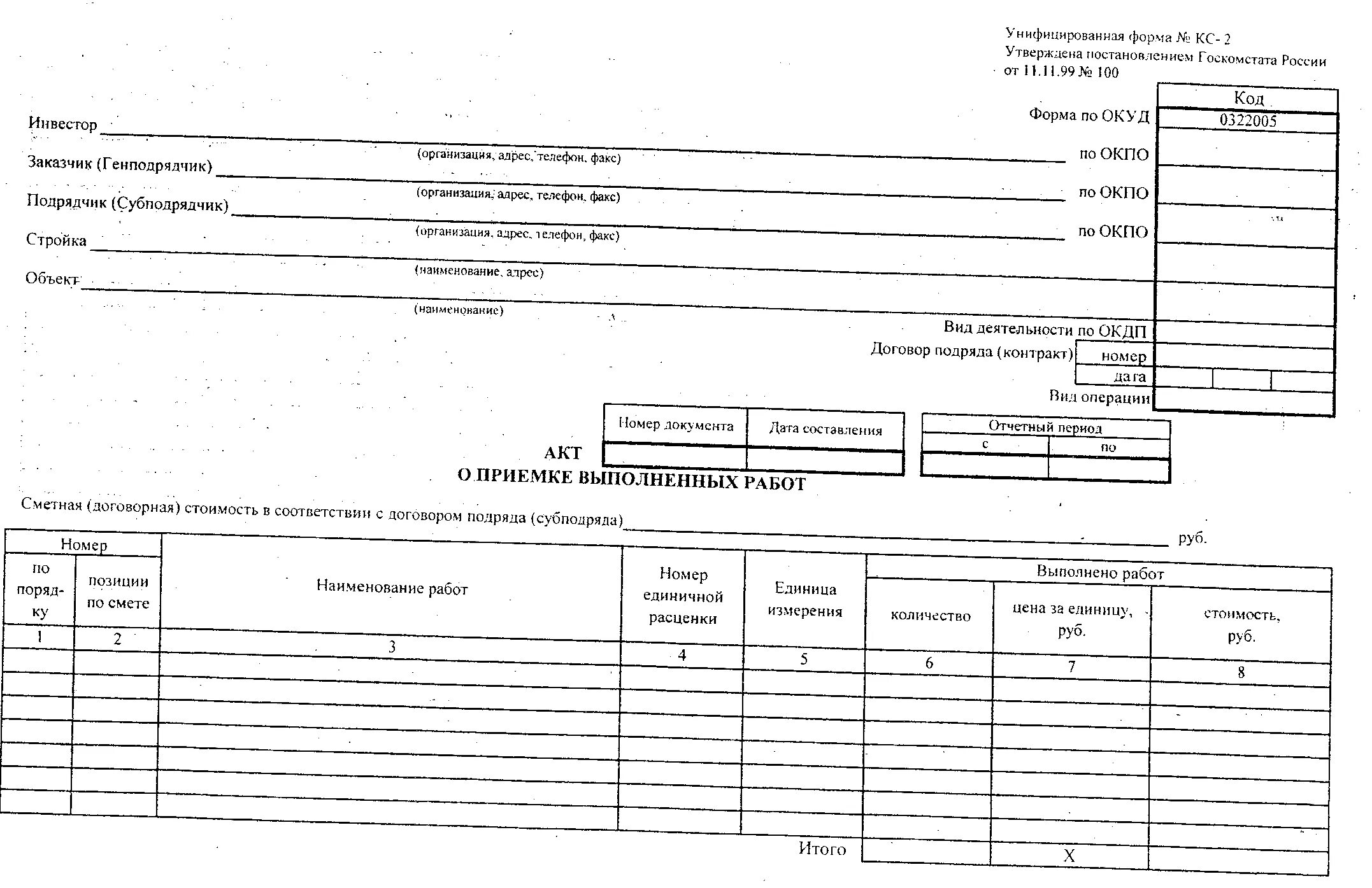 Кс2 0. КС-2 акт о приемке выполненных. Акт формы КС-2 образец заполнения. Форма КС-2 от 11 ноября 1999 года 100. КС-2 акт о приемке выполненных работ образец.
