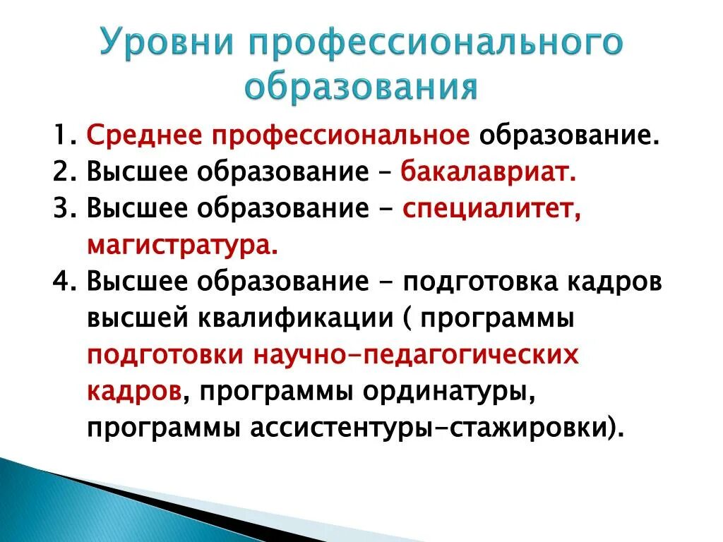 Высшее профессиональное образование это. Уровни профессионального образования. Уровни образования профессионального образования. Уооуни профнсионпльного об. Среднее профессиональное образование уровни.