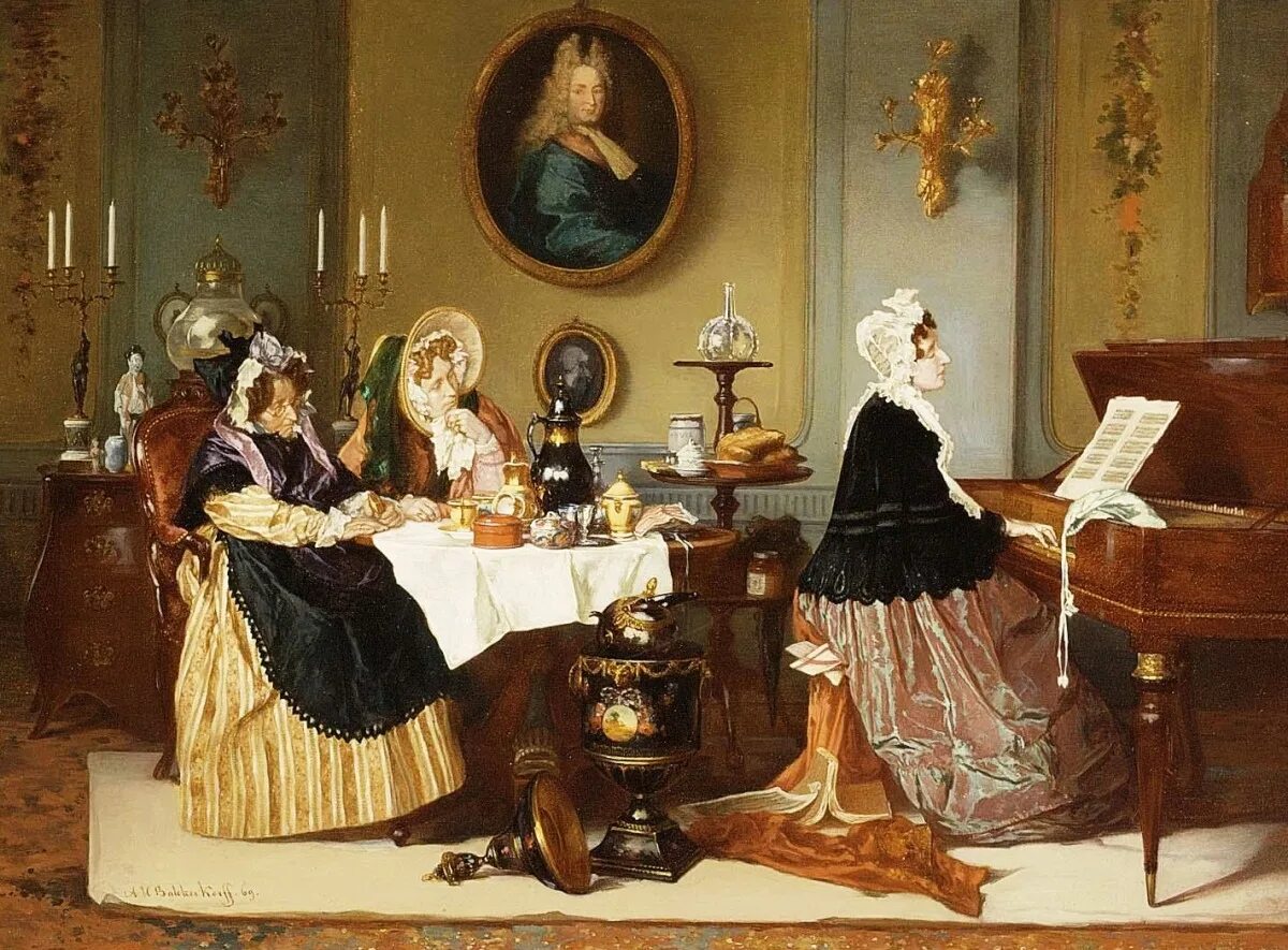 Романсы хором. Баккер-Корф Александер Хуго (1824 — 1882). Светский салон 19 века Англия.