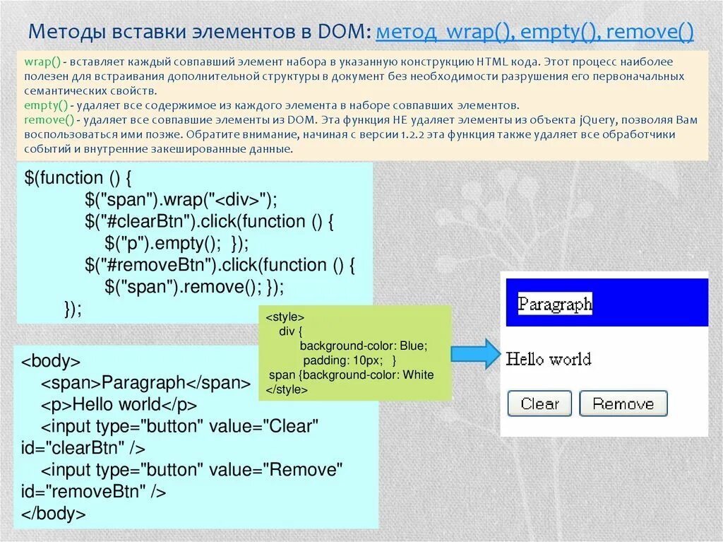 Метод insert c. Метод insert c