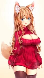 Anime 2400x4230 animal ears fox girl anime anime girls digital art vertic.....