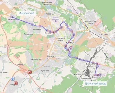 Карта остановок брянск