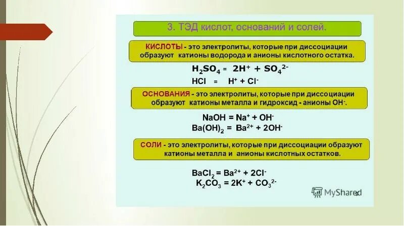 Химические свойства кислот и солей 8 класс. Диссоциация кислот оснований и солей. Кислоты и основания в свете теории электролитической диссоциации. Диссоциация кислот оснований и солей 9 класс. Основные положения теории электролитической диссоциации 8 класс.