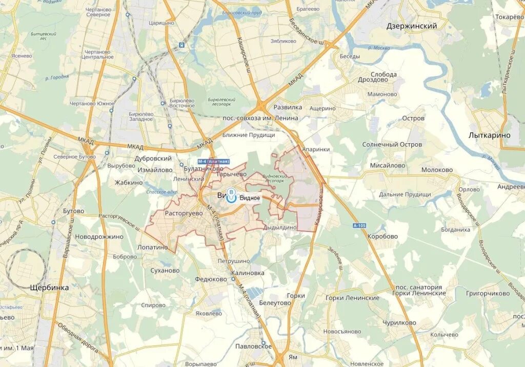 Как проехать видное. Видное на карте москвы. районы видное московская область на карте.
