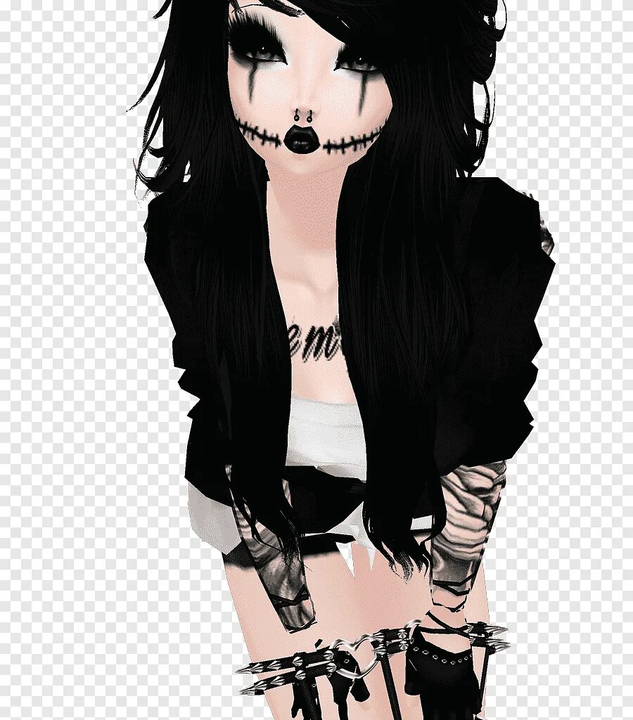 Черные волосы гача. Аватар IMVU. IMVU Готика. Эмо имву. IMVU вампиры.