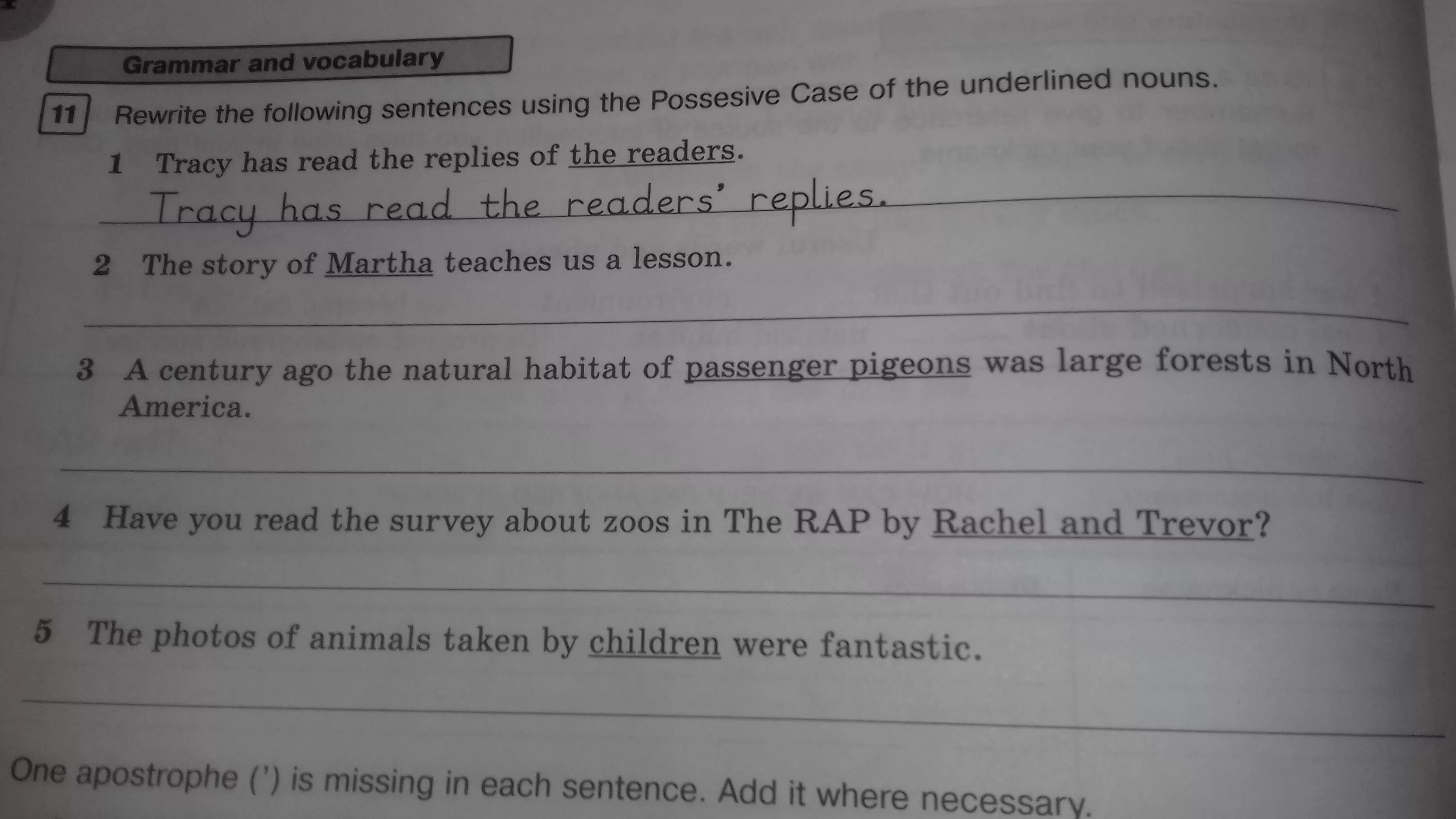 Write the sentences using the possessive Case. Rewrite the following sentences. 5.3.3. Rewrite the sentences . Use the possessive Case . 6класс тренажер 1 часть. Passive Case of Nouns.