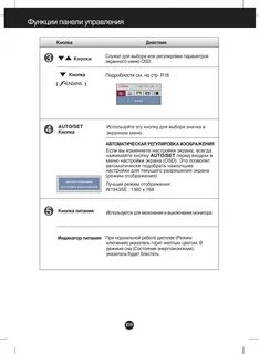 Режимы монитора lg