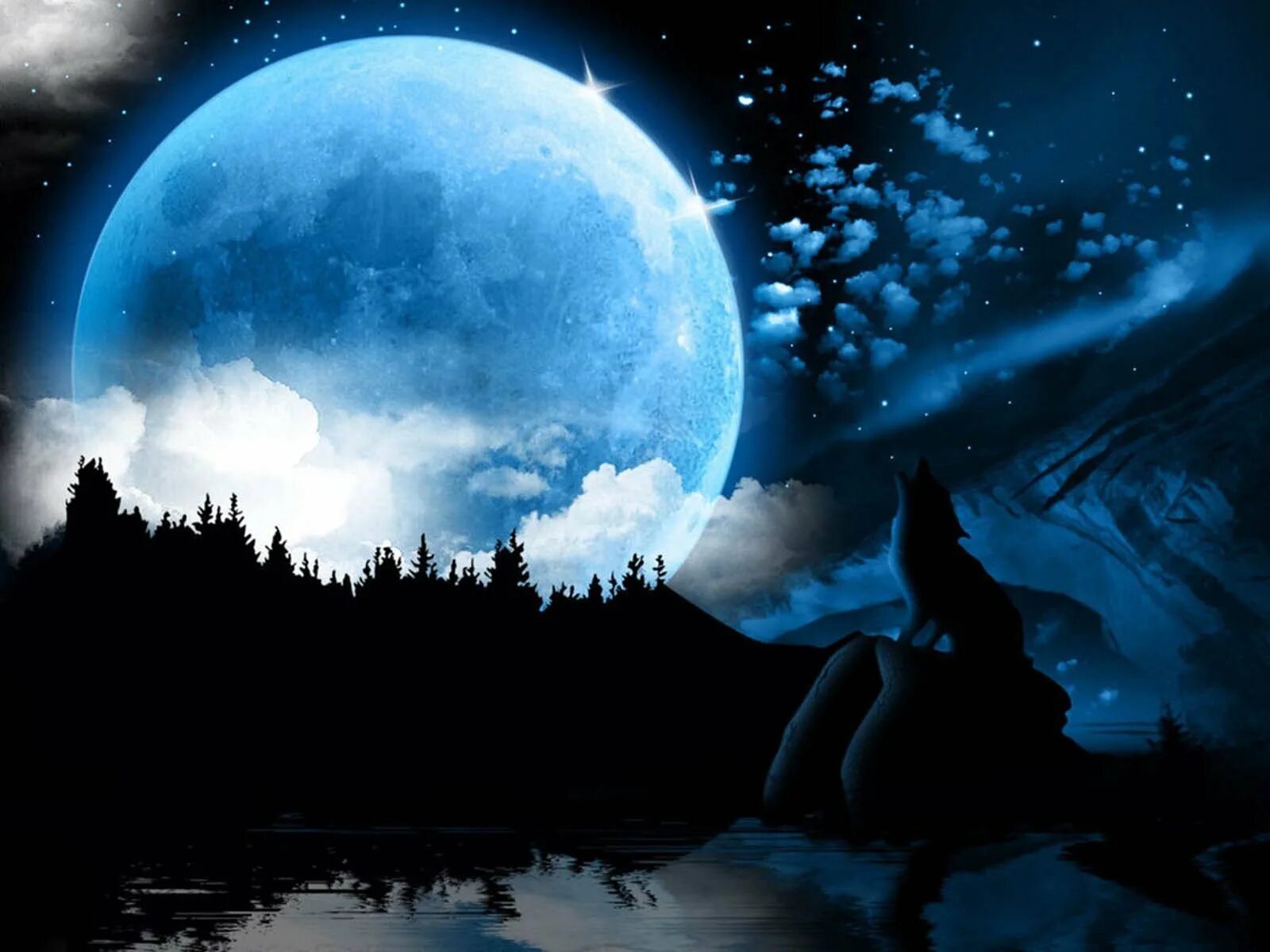 Таинственный свет луны. Лунный пейзаж. Ночь фэнтези. Лунная ночь. Луна фэнтези.