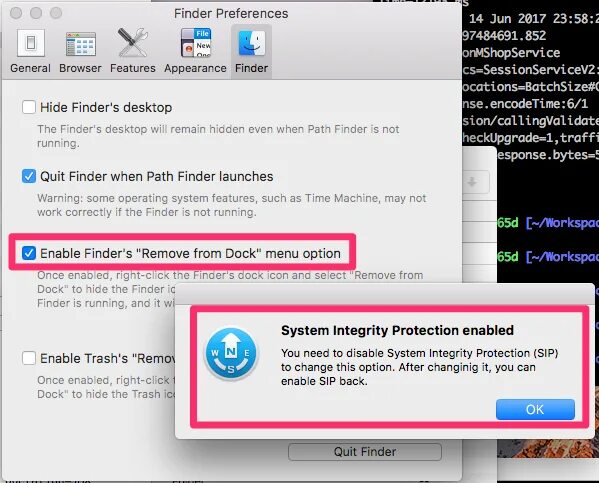 Как убрать dock. My dock finder. my dock finder на русском. как отключить sip mac. как отключить sip на мак.