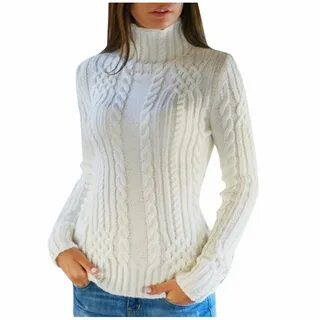 Женский модный осенне-зимний теплый свитер.