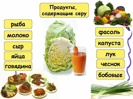 Сера содержится в белках