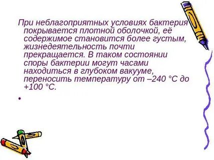 Бактерии переживают неблагоприятные условия