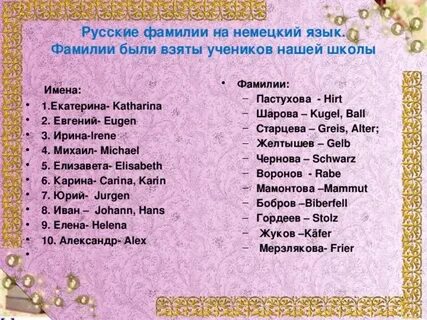 Какие есть немецкие имена