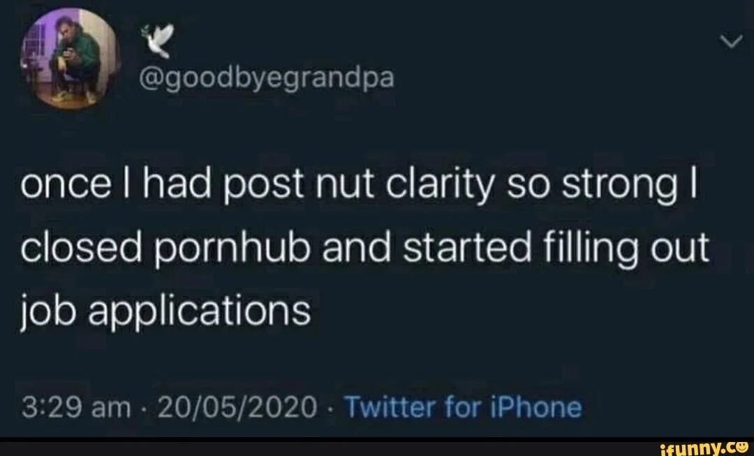 Post nut clarity. Post nut. Nut clarity. Post nut. Post nut clarity.