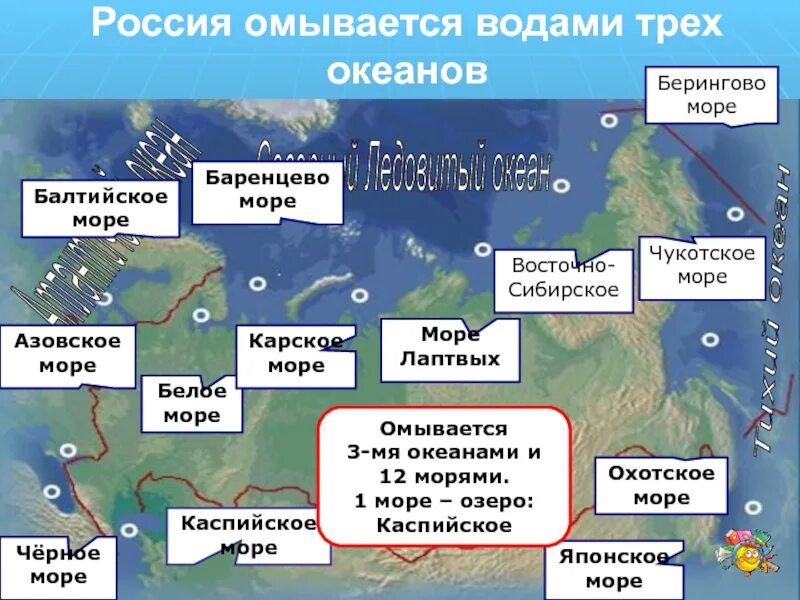 Какой полуостров омывается водами тихого океана. Моря России. Моря умывающиеся Россию. Моря омывающие Россию на карте. Название морей.