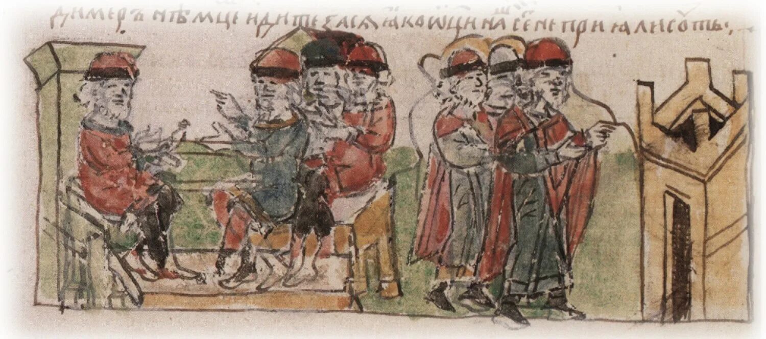 Выбор веры князем владимиром радзивиловская летопись. Выбор веры на руси. Летопись выбор веры. Радзивиловская летопись князь владимир. Крещение князя владимира радзивиловская летопись.