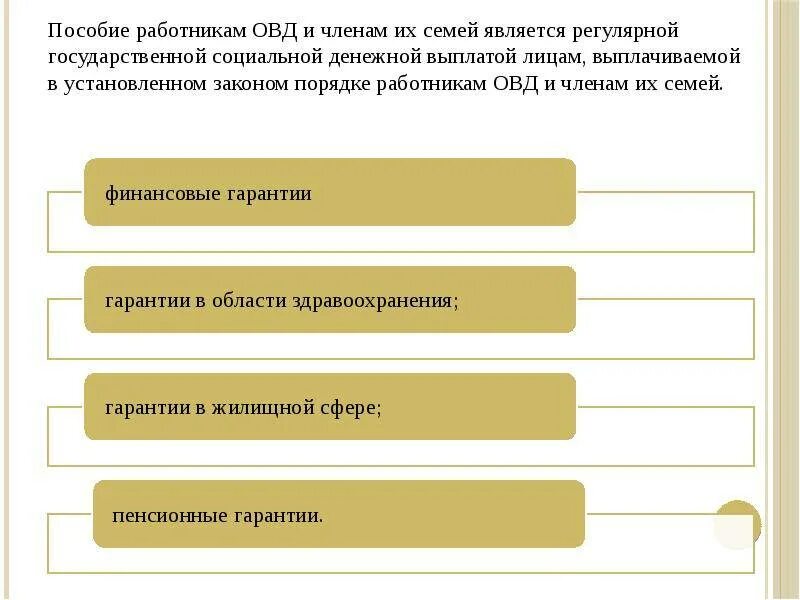 Льготы сотрудников ОВД. Гарантии социальной защиты сотрудников ОВД. Социальные гарантии сотрудников. Социальное обеспечение сотрудников ОВД.