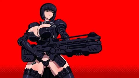 Anime Girl Holding Machine Gun Porn Sex Picture.