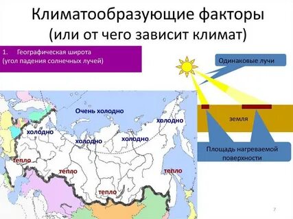 Что определяют разные сочетания климатообразующих факторов