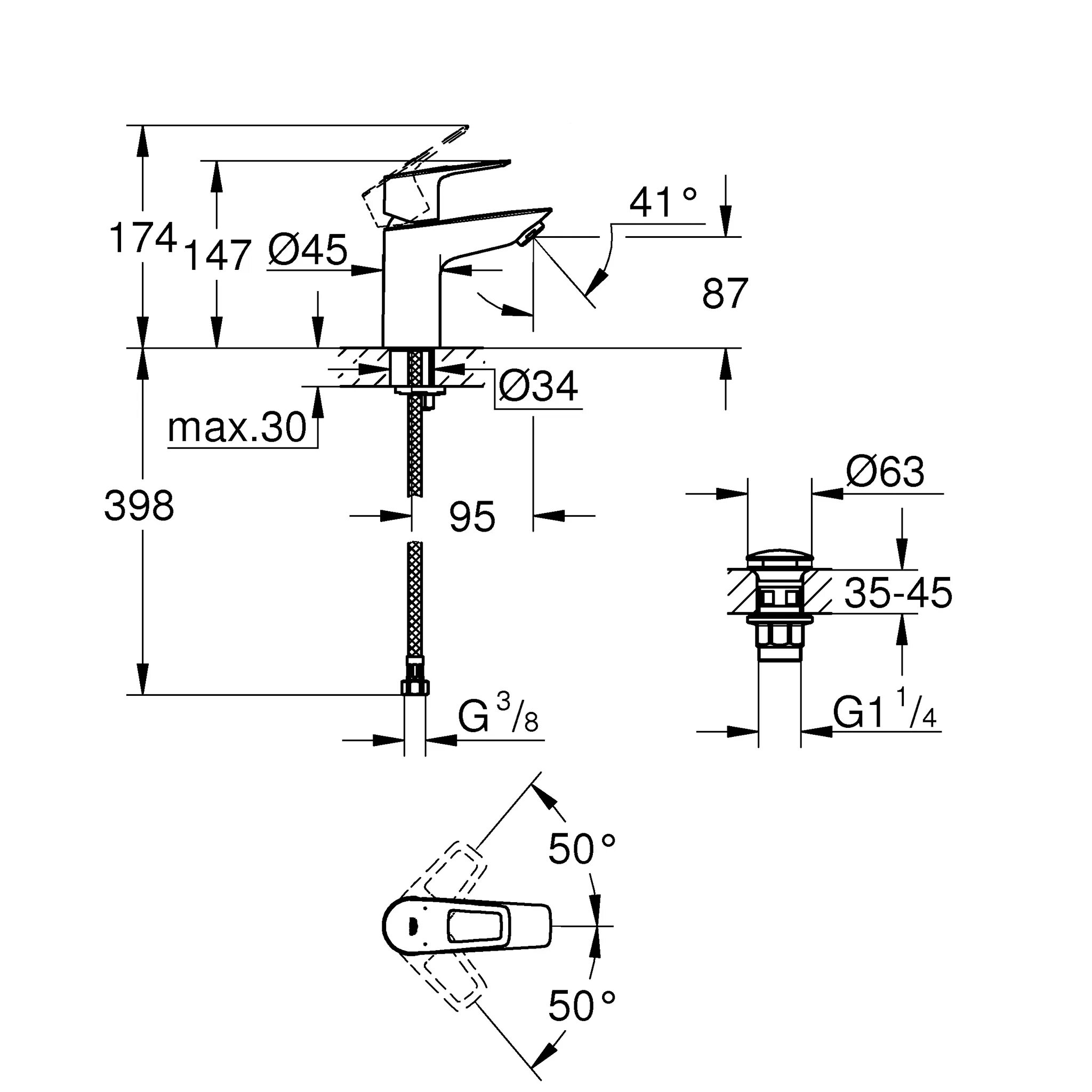 Start loop. Grohe BAULOOP 23878001. Grohe 23878001. Смеситель Grohe start Edge. Смеситель для раковины Grohe start Edge.