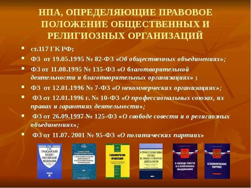 Общественная организация нормативно правовые акты