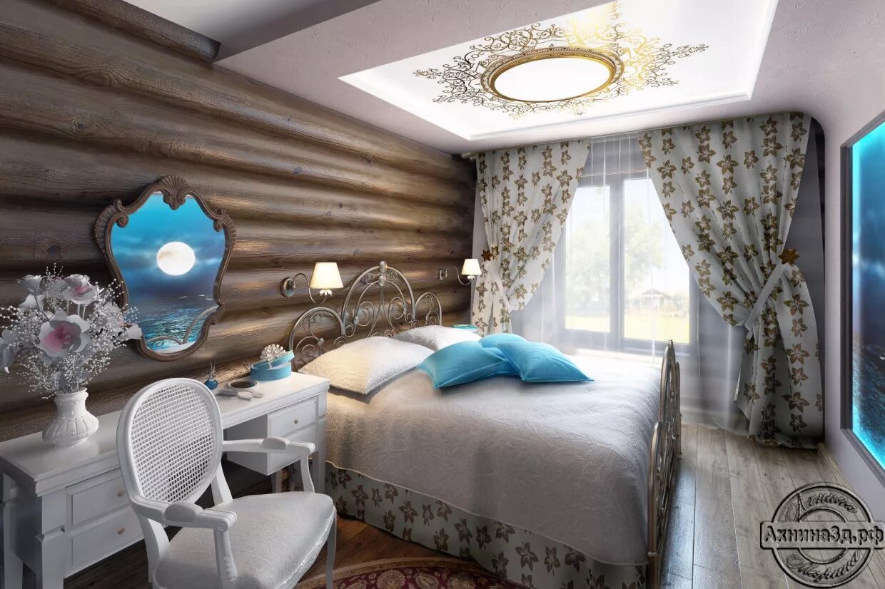 Спальня в доме из оцилиндрованного бревна. Спальня из бревна. Спальня в бревенчатом доме. Спальня из бревна. Спальня в рубленном доме.